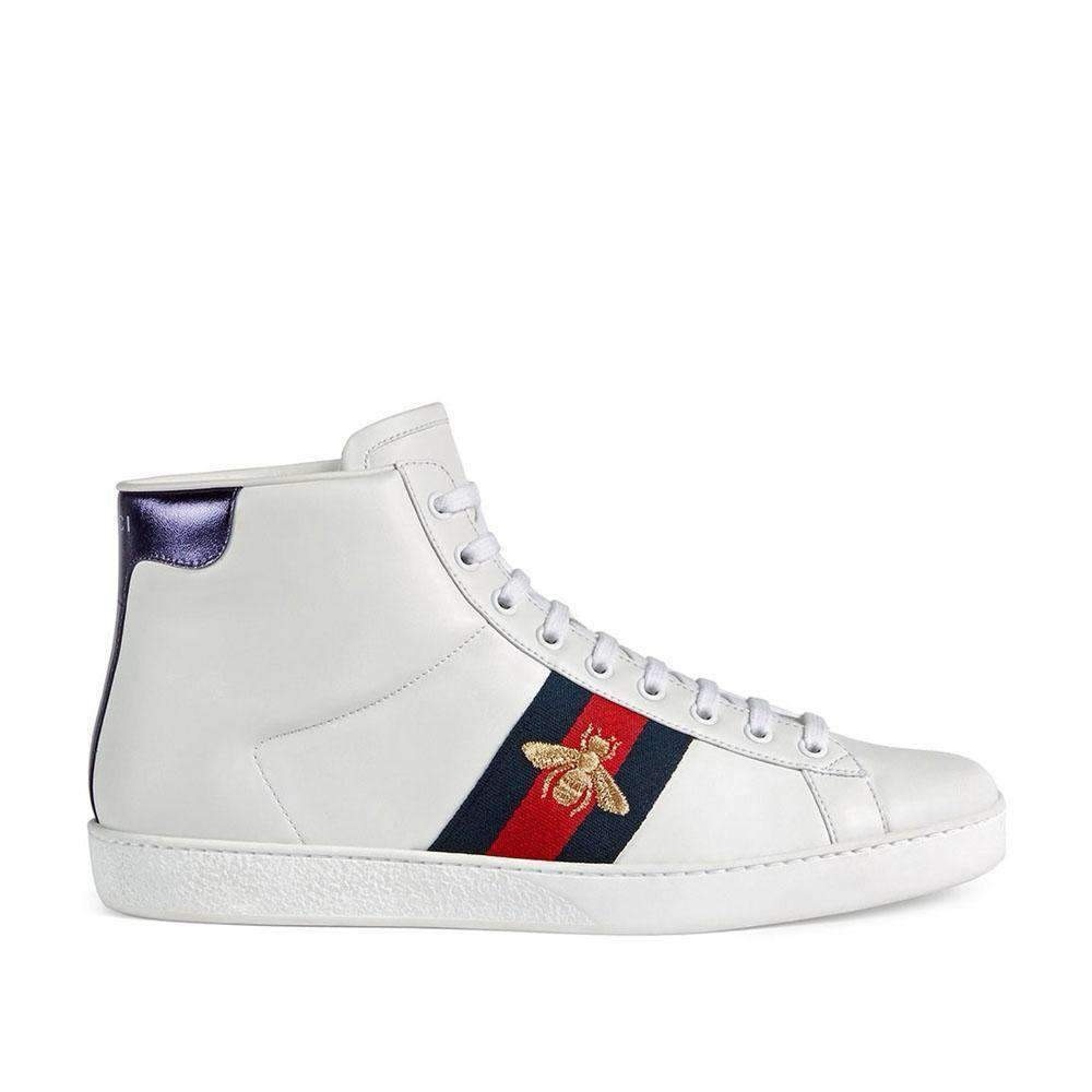 GUCCI Bee White High-Top Sneakers